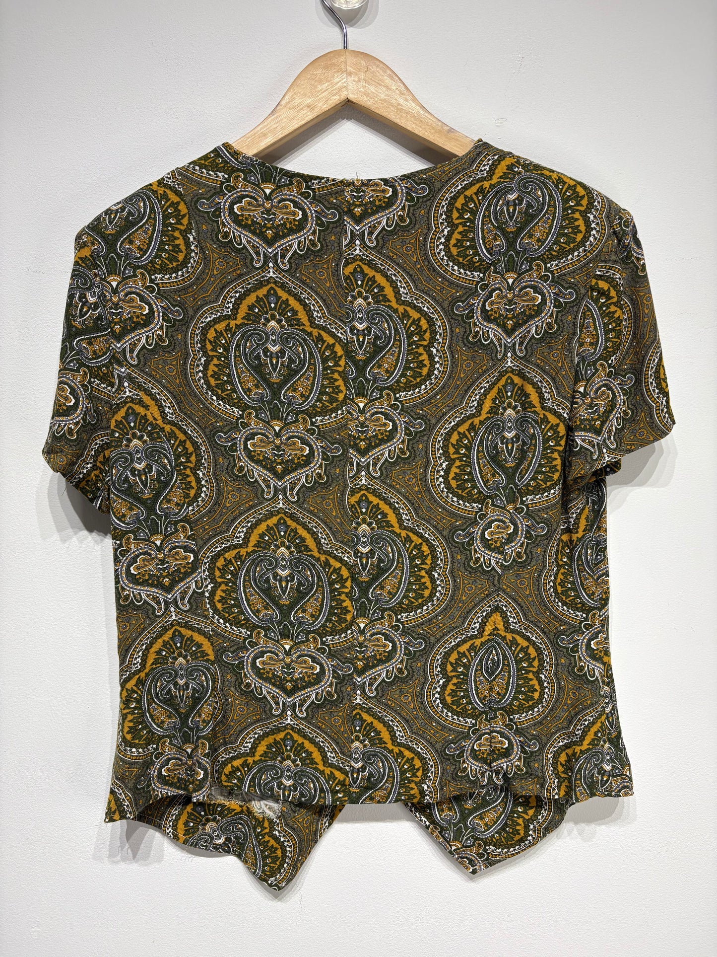 Blusa vintage caqui estampada
