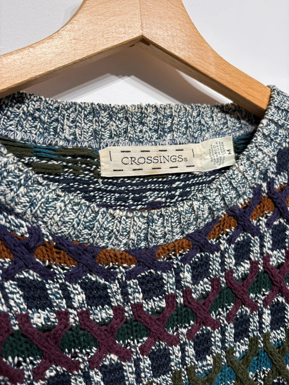 Jersey punto calado vintage 100% algodón