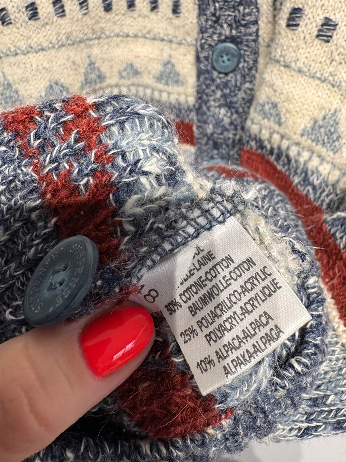 Cárdigan de punto vintage lana