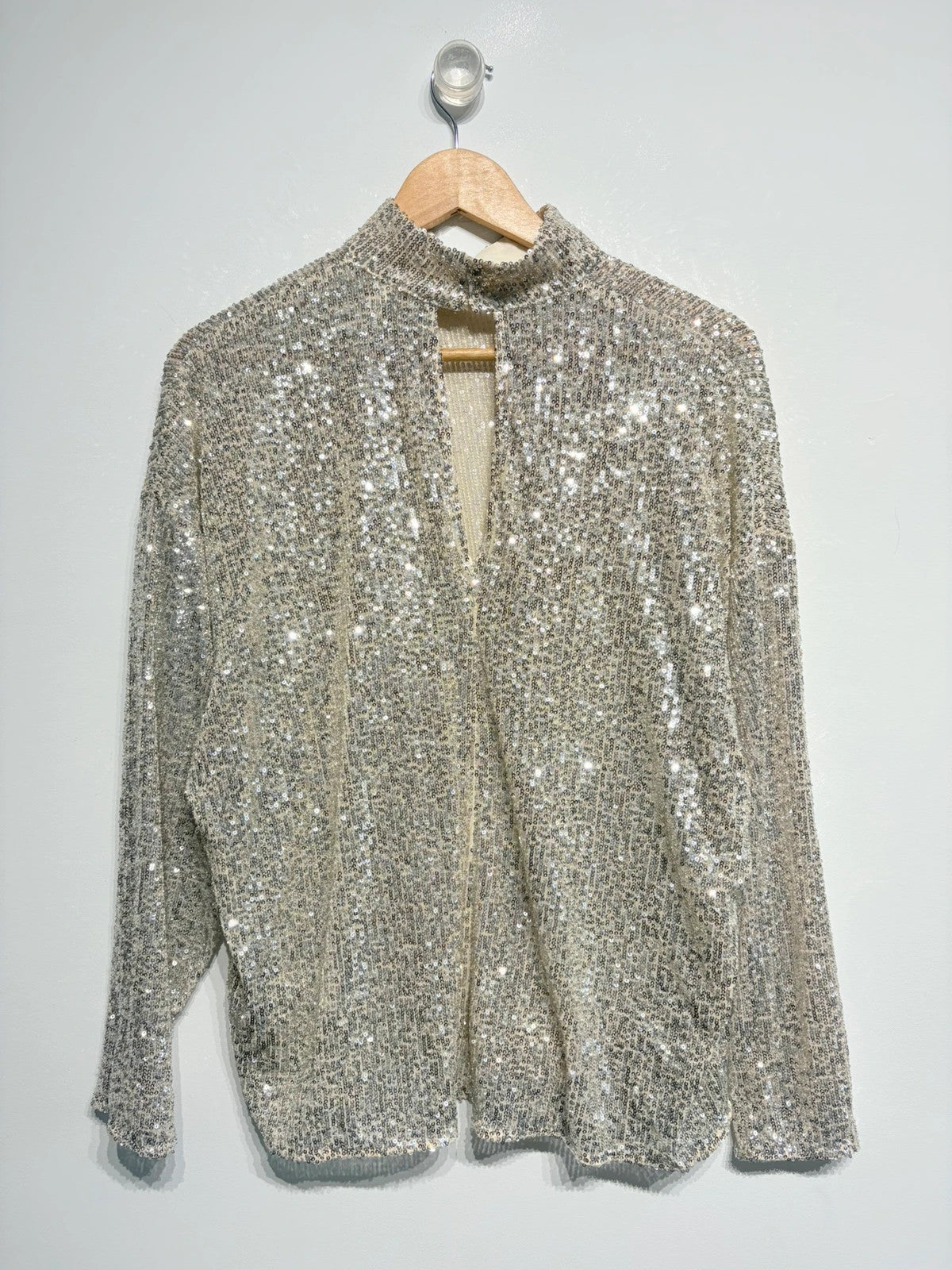 Blusa lentejuelas manga larga H&M