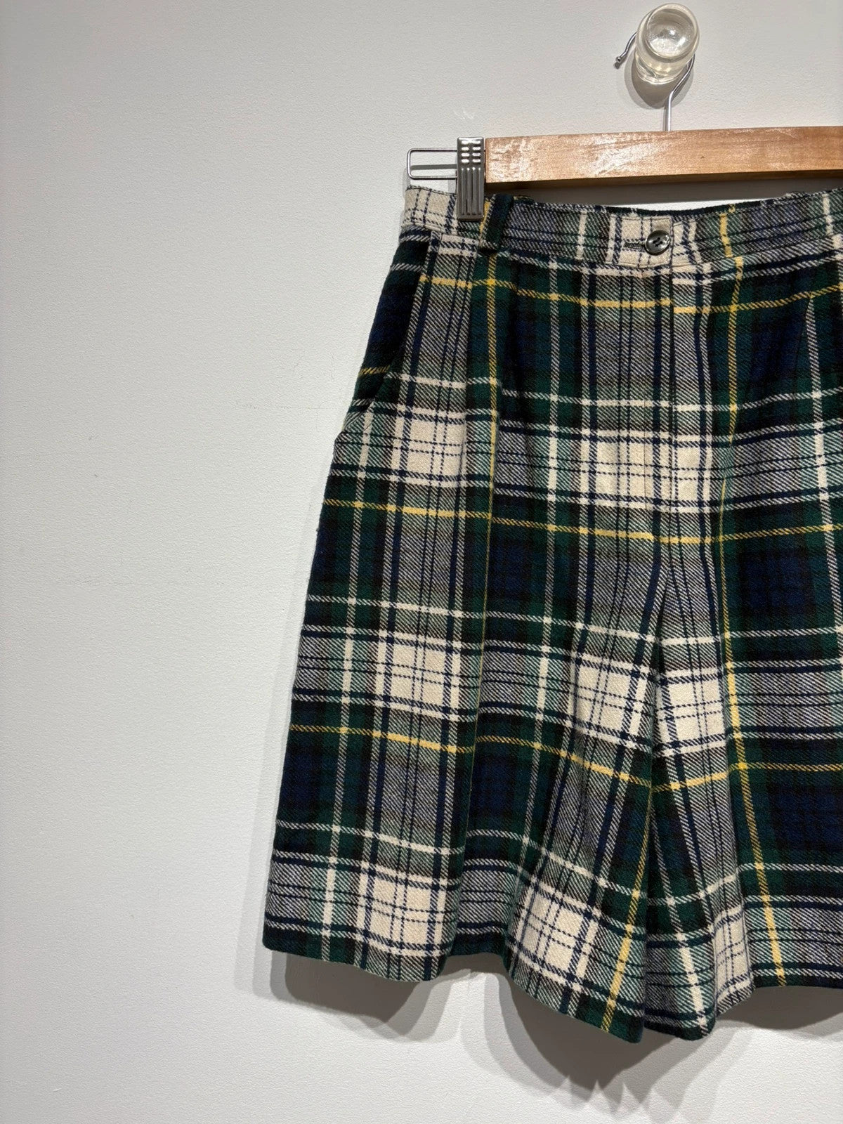 Bermuda cuadros de lana vintage con pinzas