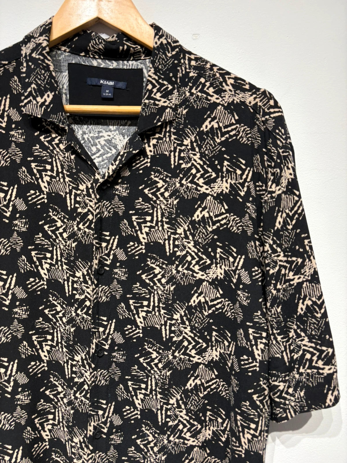 Camisa hombre estampada manga corta Kiabi