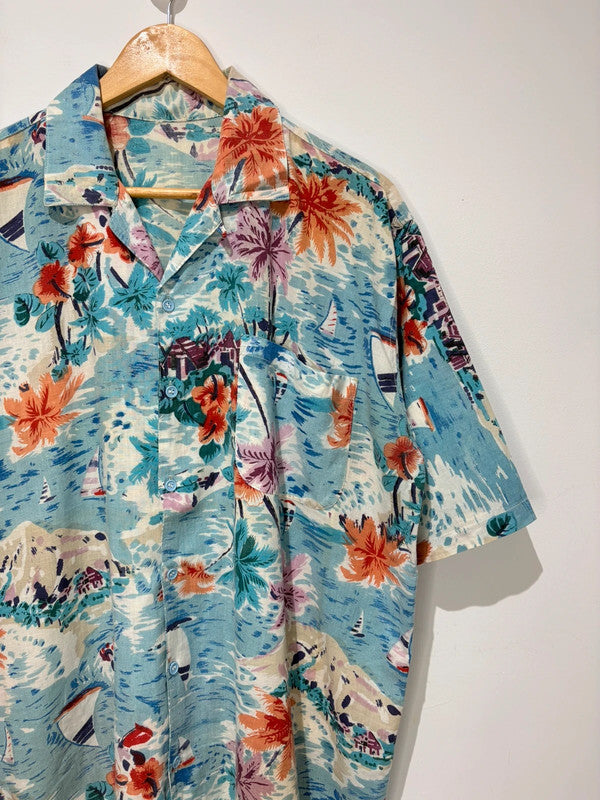 Vamos vintage estampada de algodón