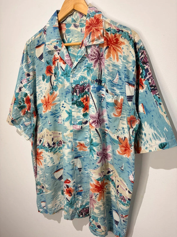 Vamos vintage estampada de algodón