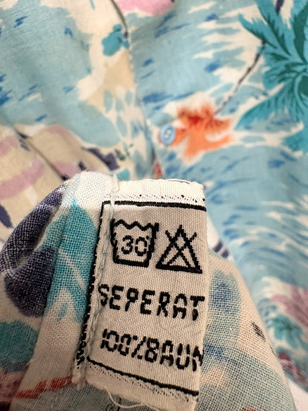 Vamos vintage estampada de algodón