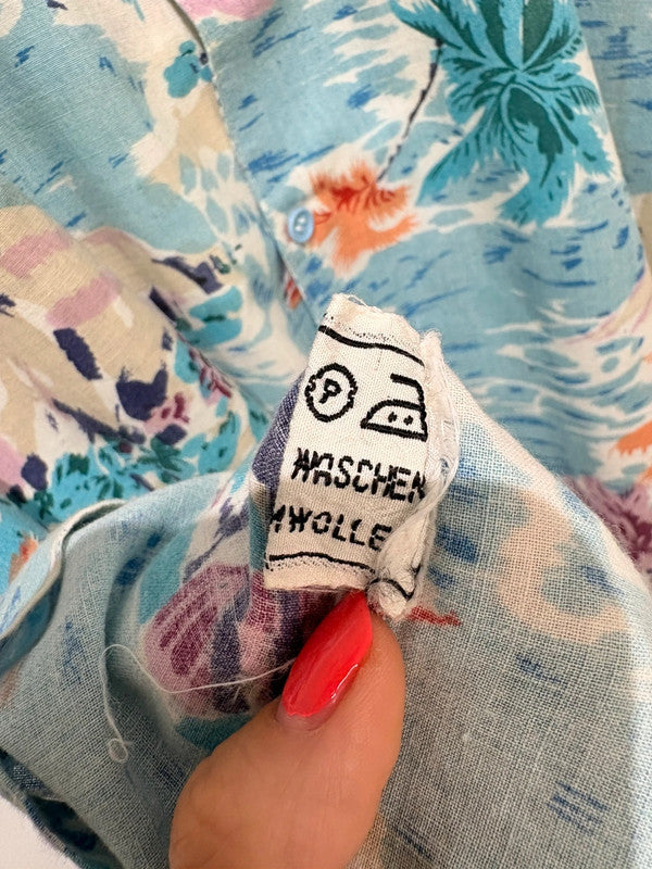 Vamos vintage estampada de algodón