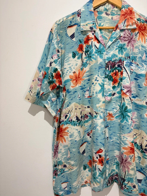 Vamos vintage estampada de algodón
