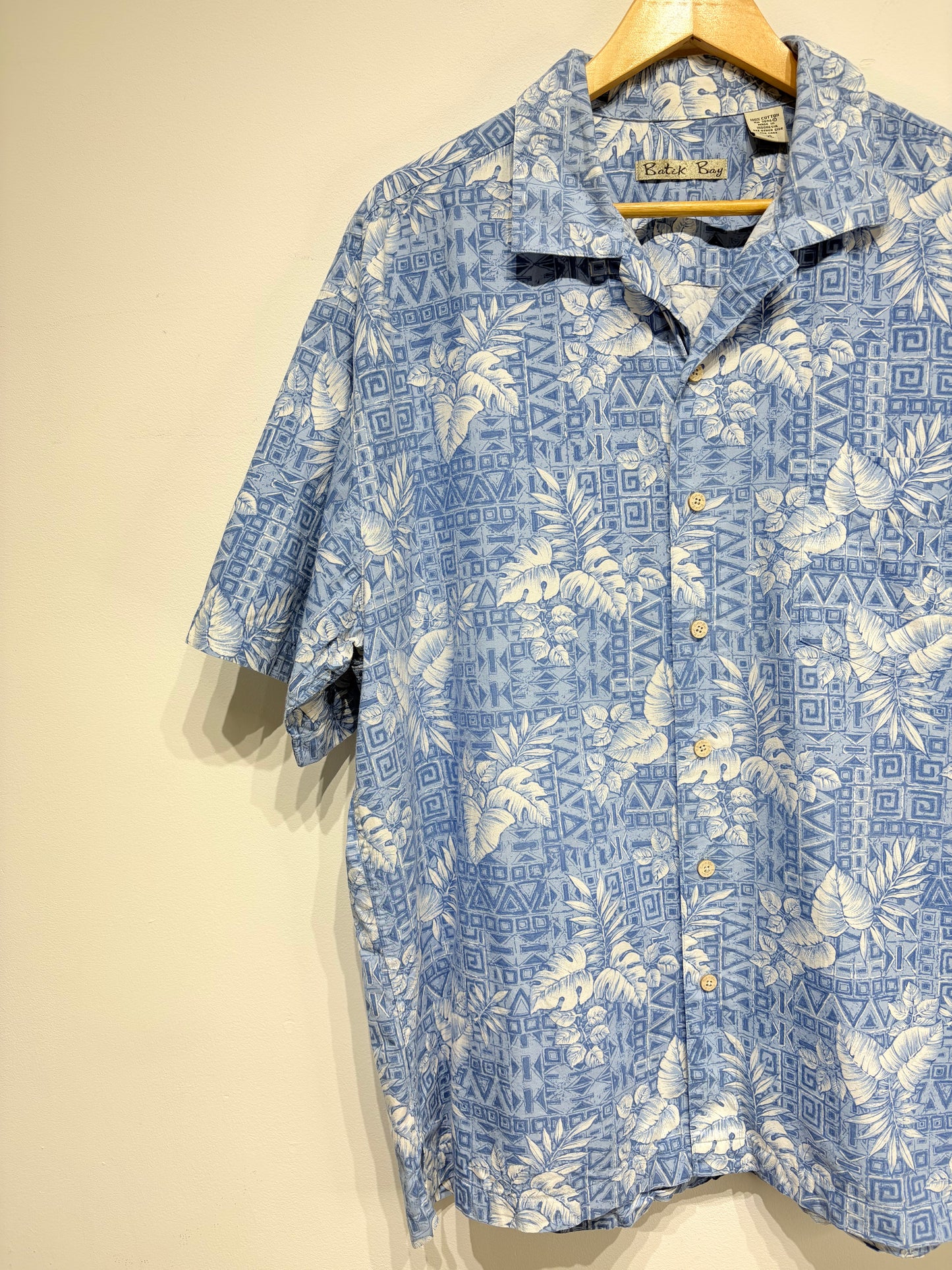 Camisa estampada azul 100% algodón