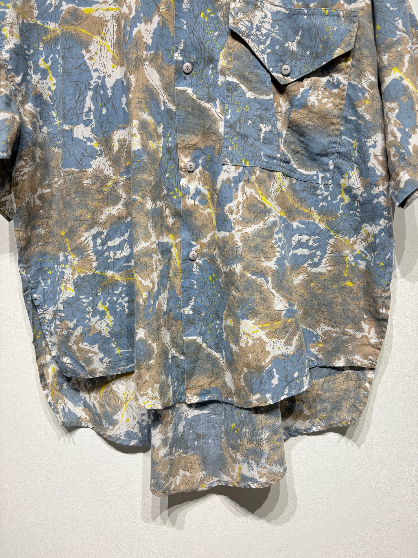 Camisa estampada asimétrica Vintage