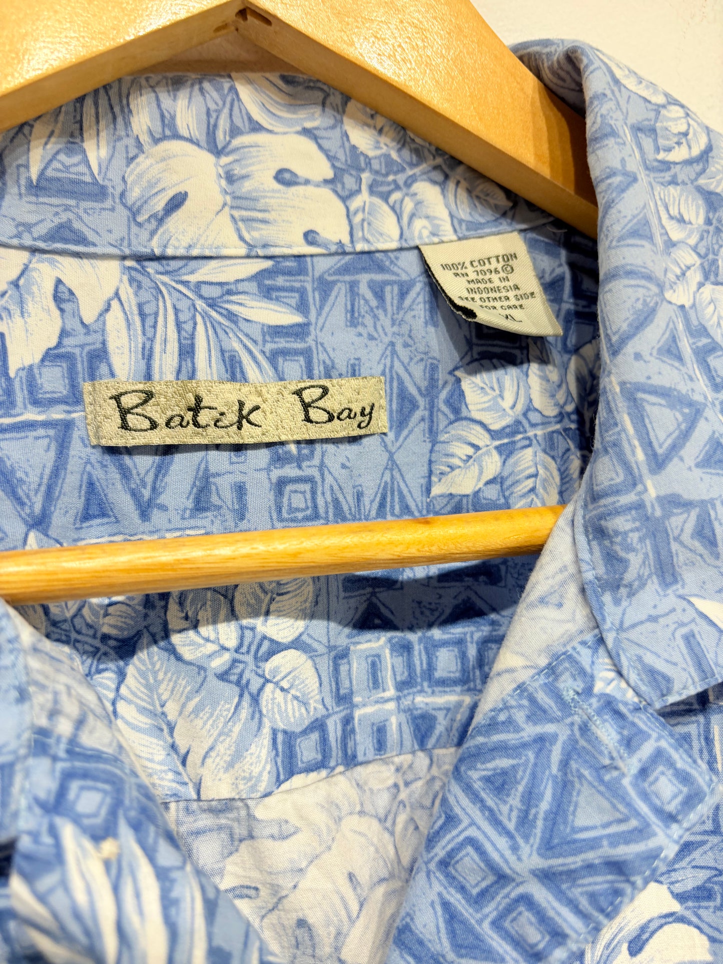 Camisa estampada azul 100% algodón