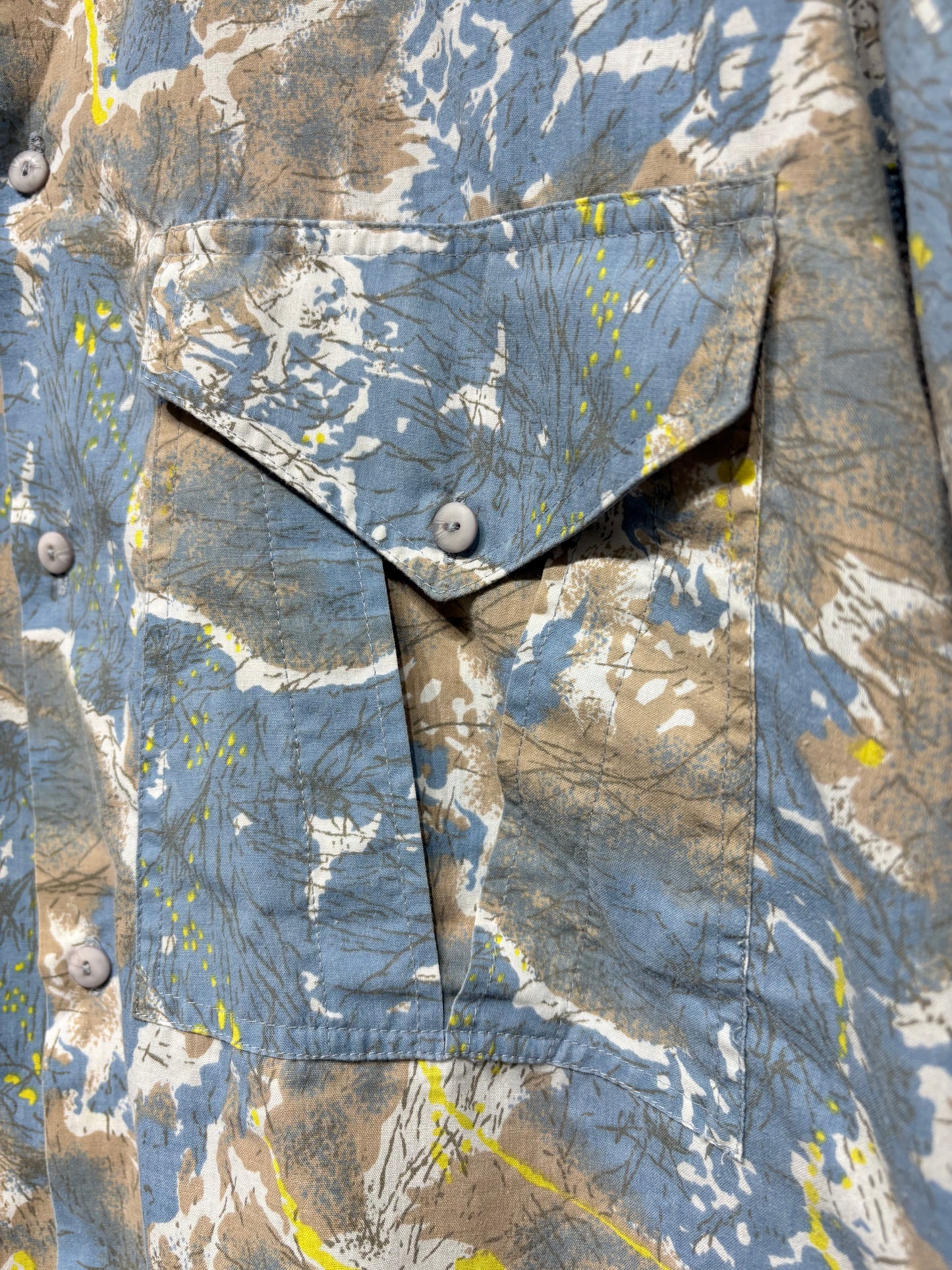 Camisa estampada asimétrica Vintage