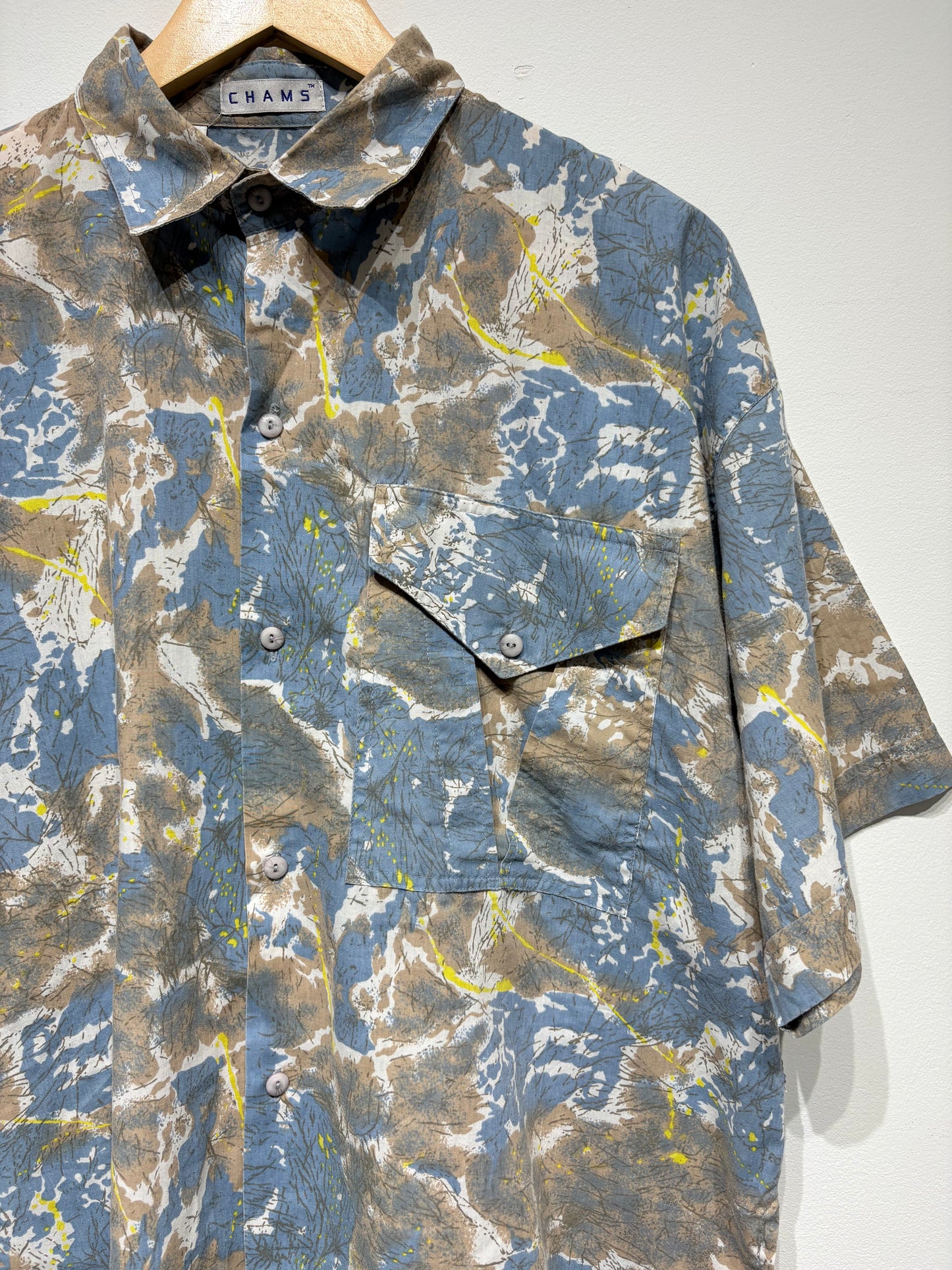 Camisa estampada asimétrica Vintage