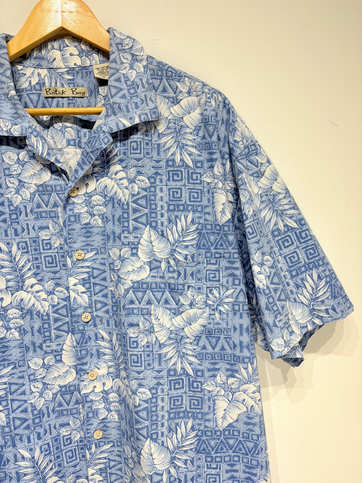 Camisa estampada azul 100% algodón