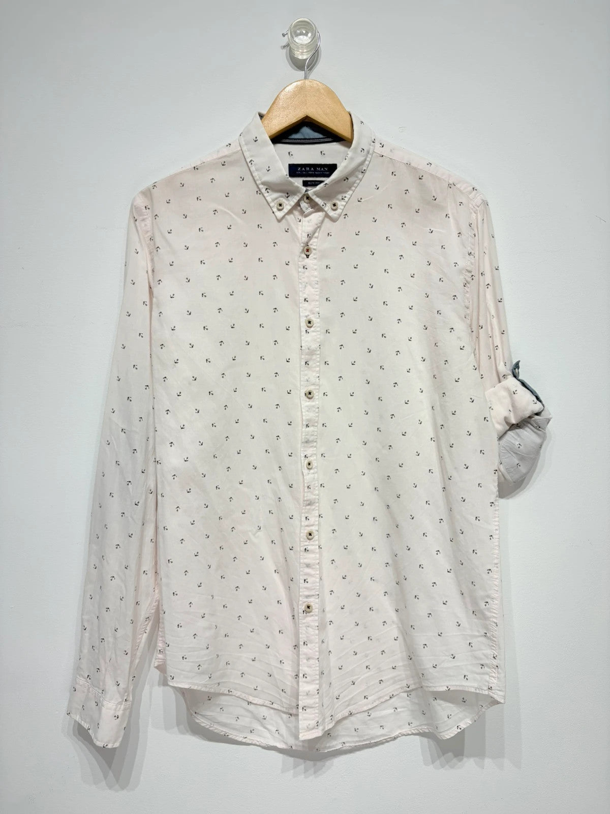 Camisa estampada algodón fino hombre Zara
