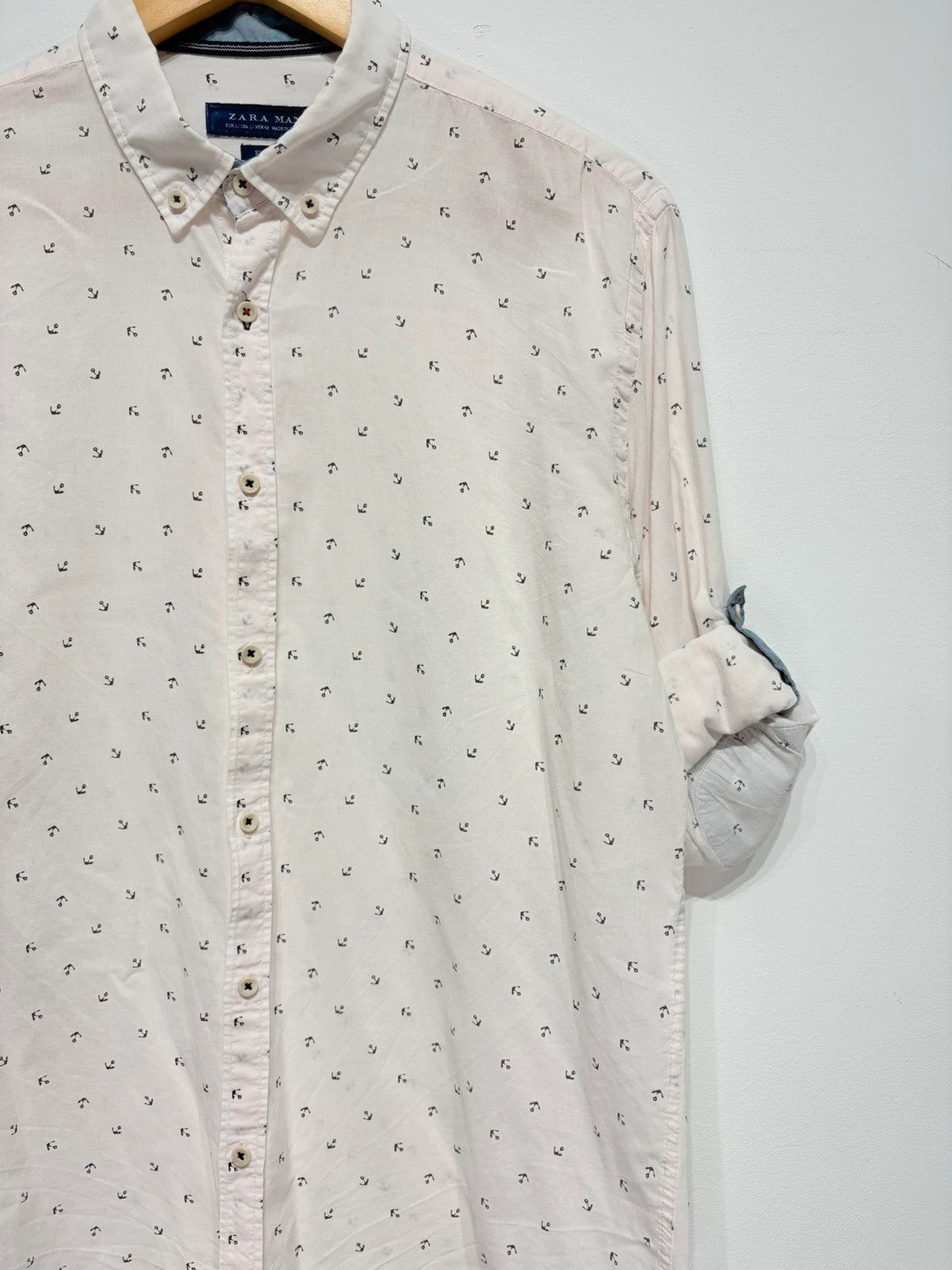 Camisa estampada algodón fino hombre Zara
