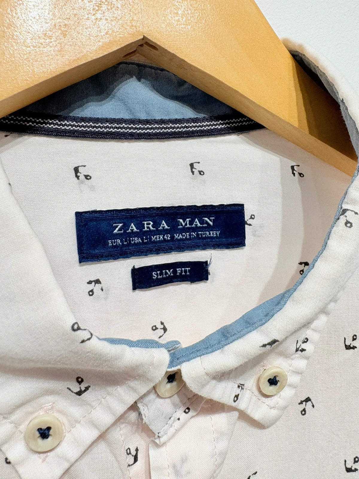 Camisa estampada algodón fino hombre Zara