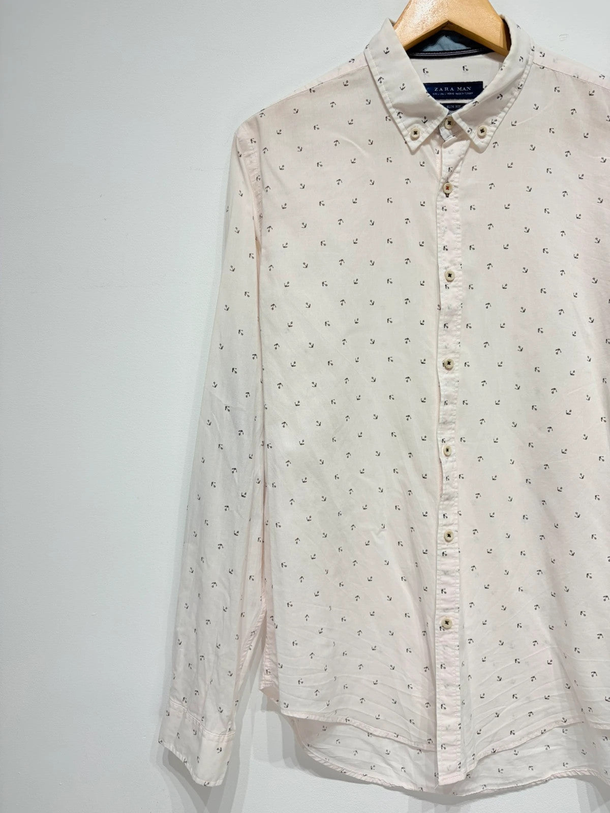 Camisa estampada algodón fino hombre Zara