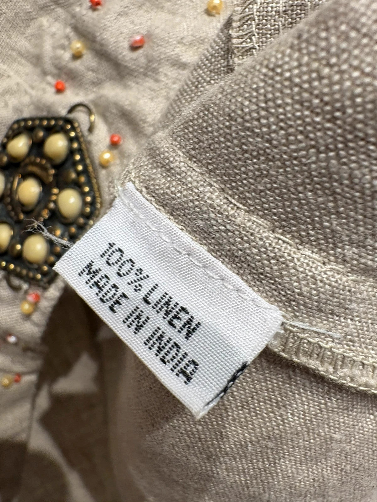 Chaqueta primaveral beige 100% lino