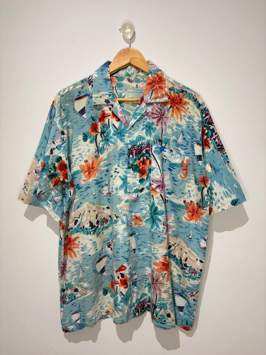 Vamos vintage estampada de algodón
