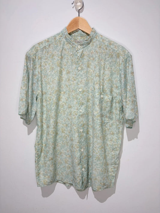 Camisa estampada cuello mao Vintage