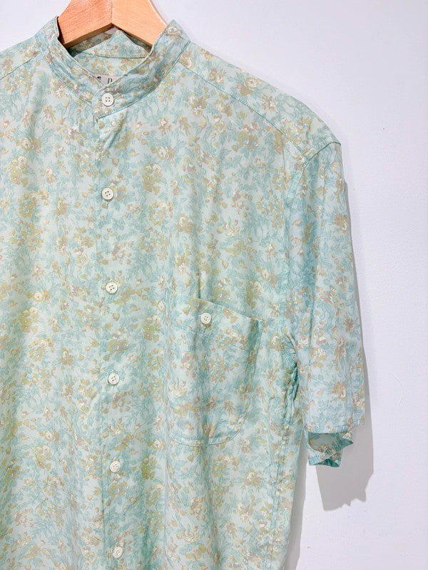 Camisa estampada cuello mao Vintage
