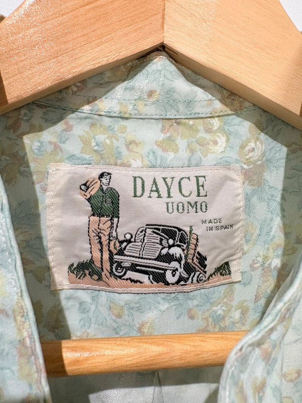 Camisa estampada cuello mao Vintage