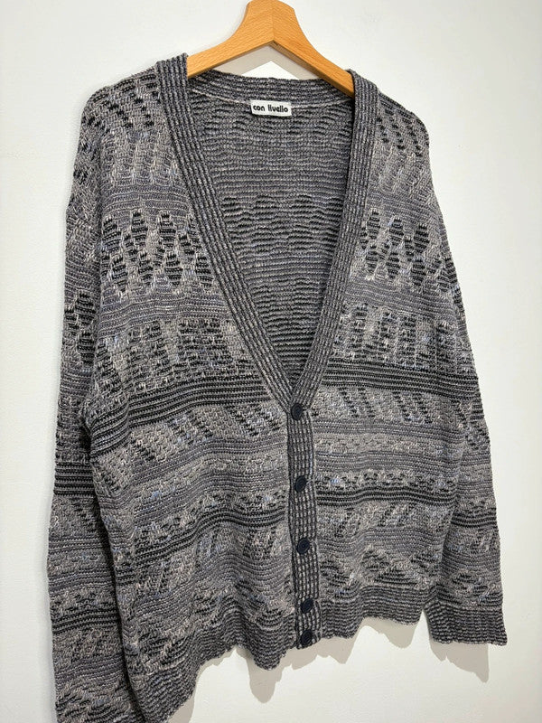 Cárdigan estampado de punto vintage