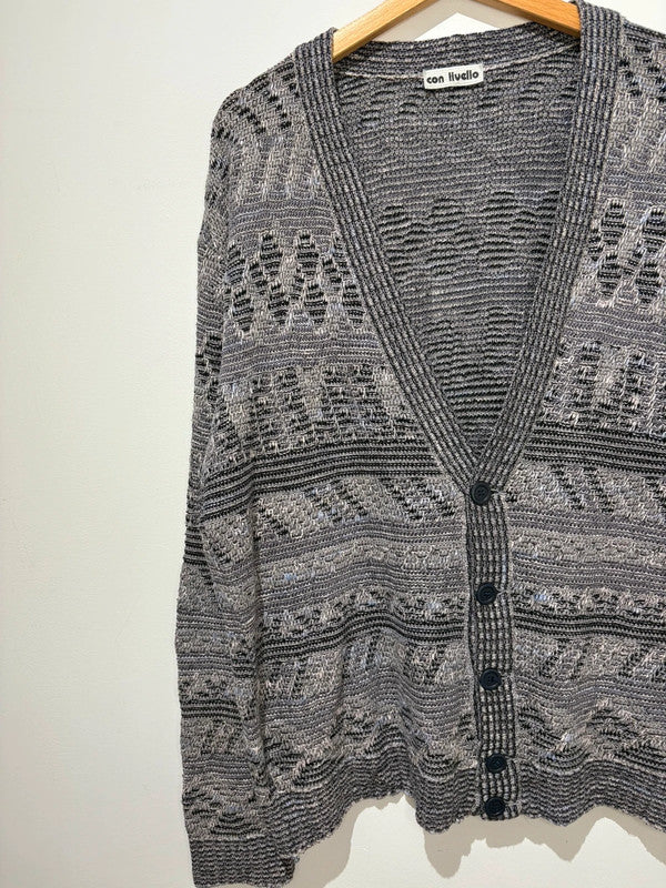 Cárdigan estampado de punto vintage