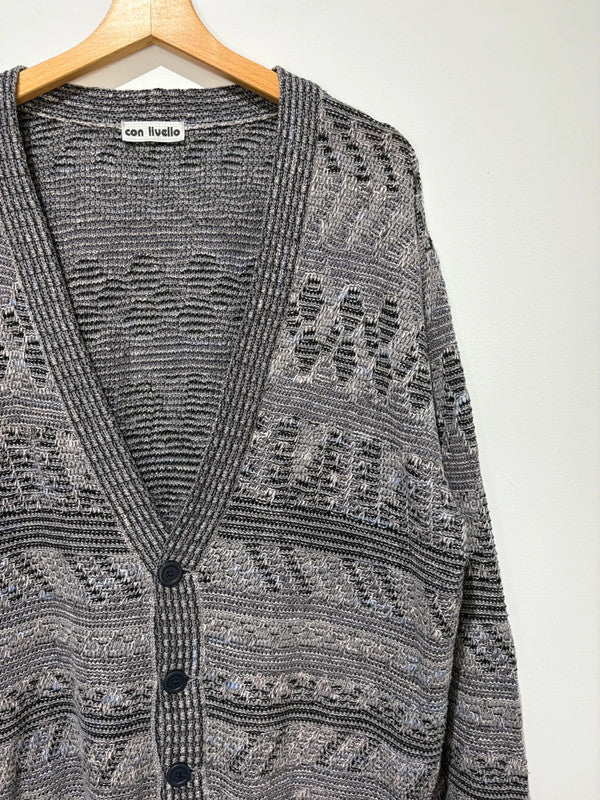Cárdigan estampado de punto vintage