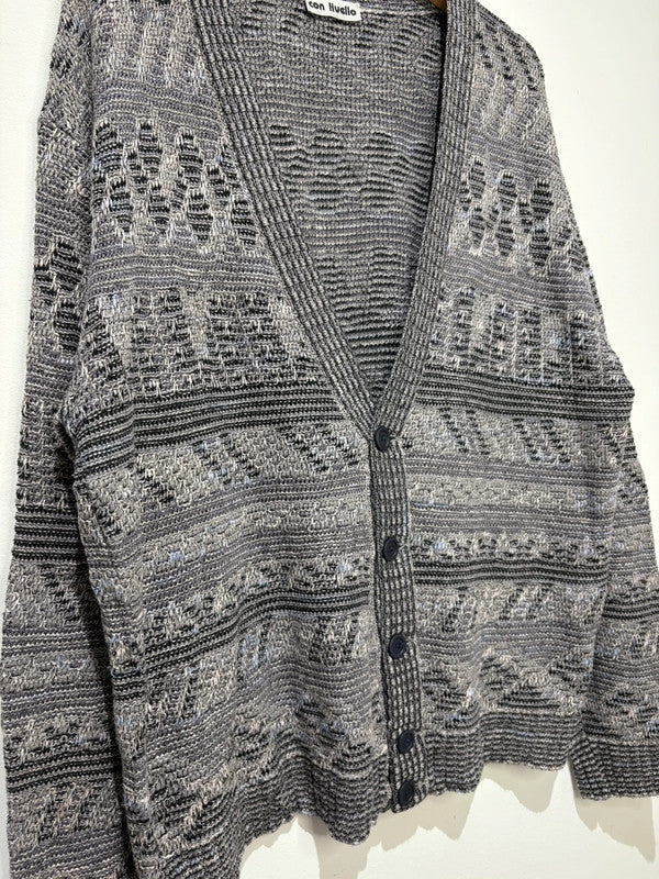 Cárdigan estampado de punto vintage