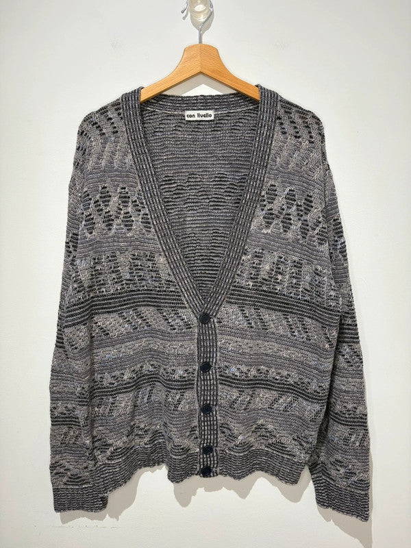 Cárdigan estampado de punto vintage