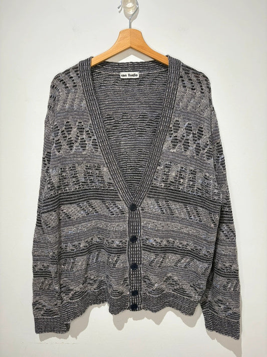 Cárdigan estampado de punto vintage