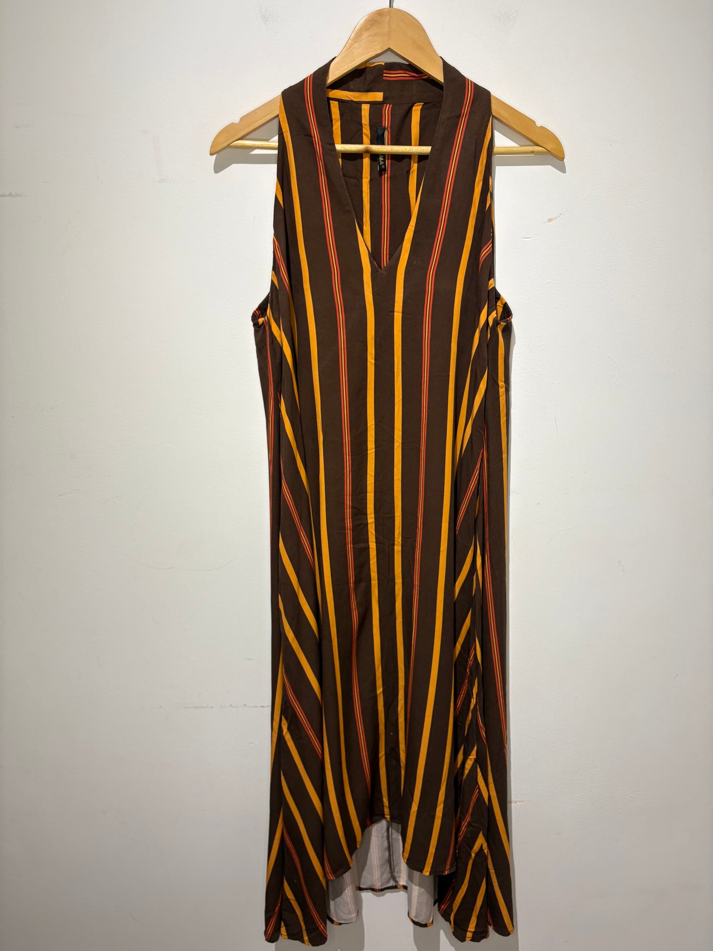 Vestido de rayas cuello pico