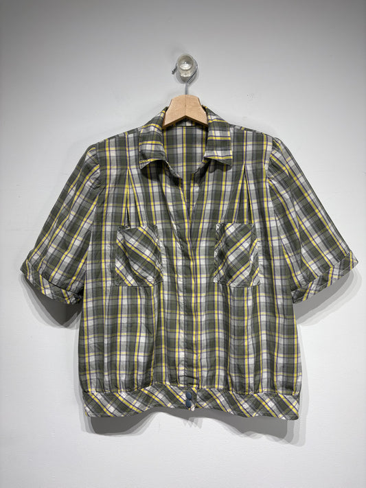 Camisa vintage de cuadros tonos caqui