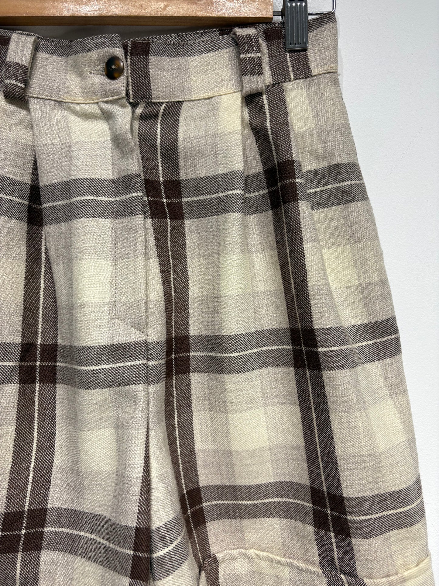 Bermuda Vintage de cuadros 100% lana