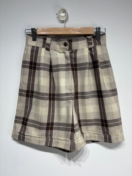 Bermuda Vintage de cuadros 100% lana