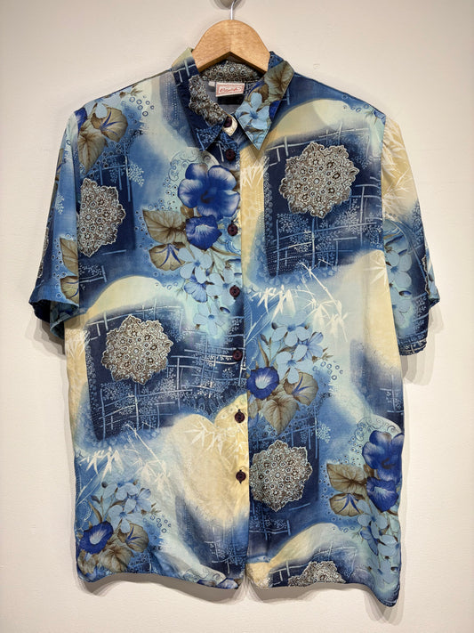 Camisa vintage estampada 100% cupro