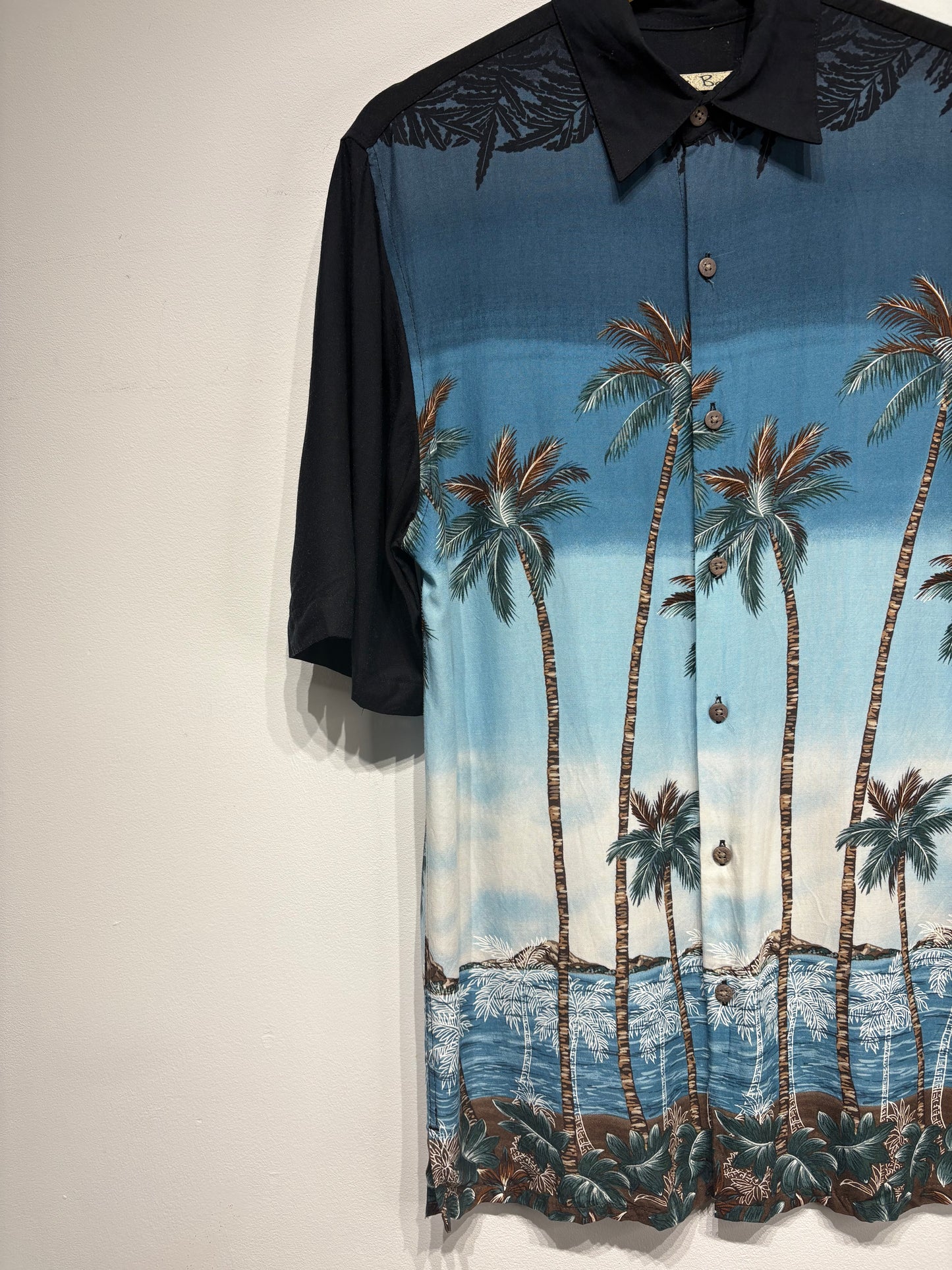 Camisa estampada tonos azules
