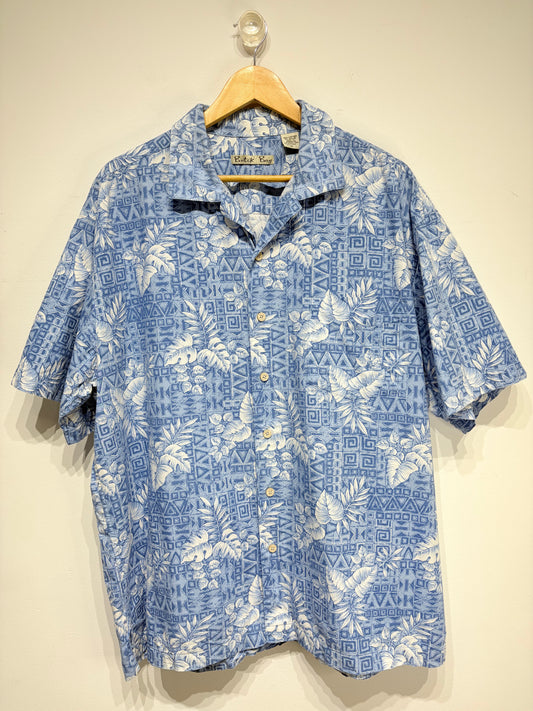 Camisa estampada azul 100% algodón