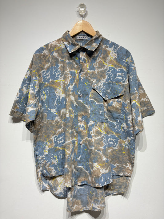 Camisa estampada asimétrica Vintage
