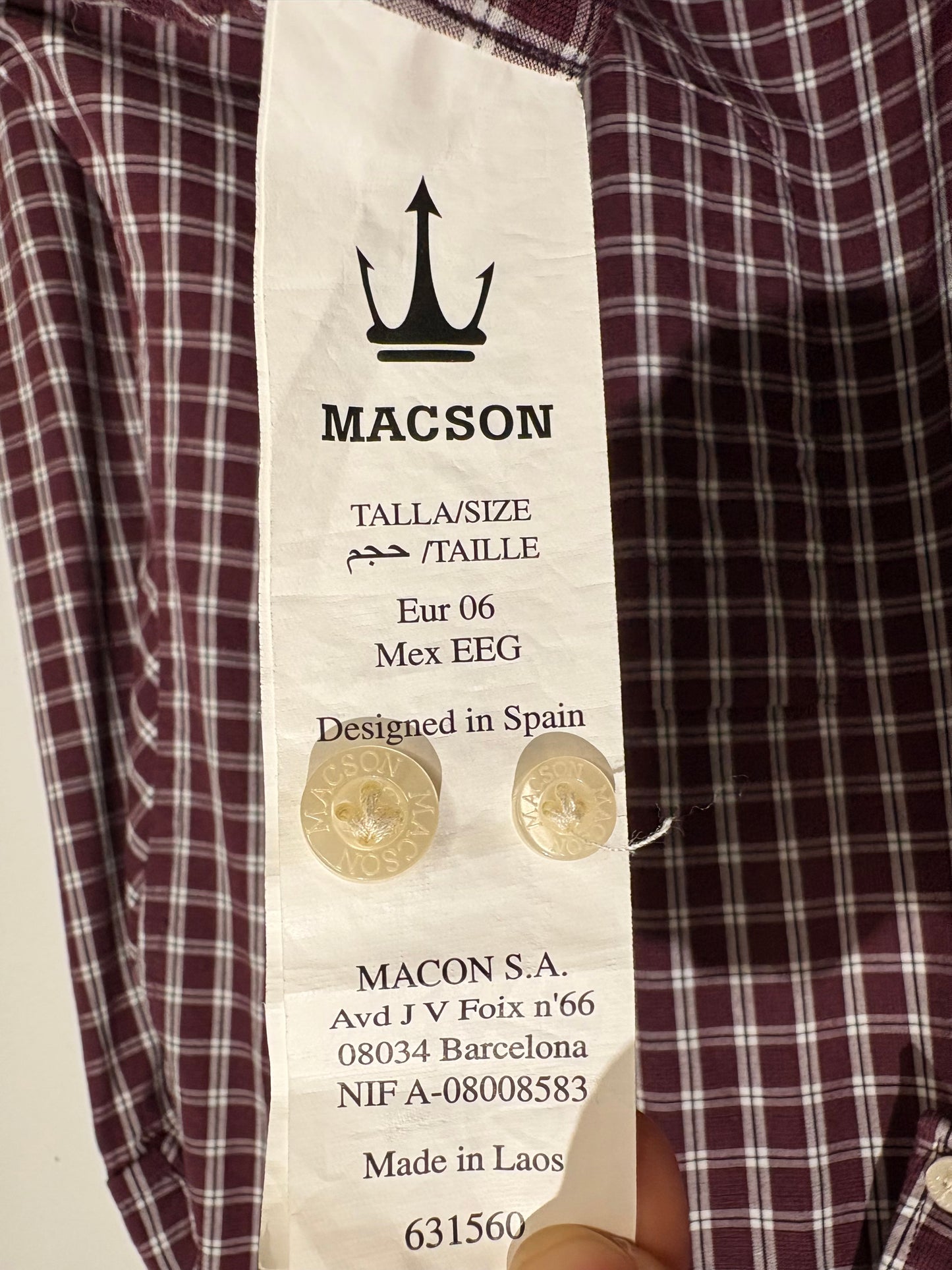 Camisa de cuadros Macson