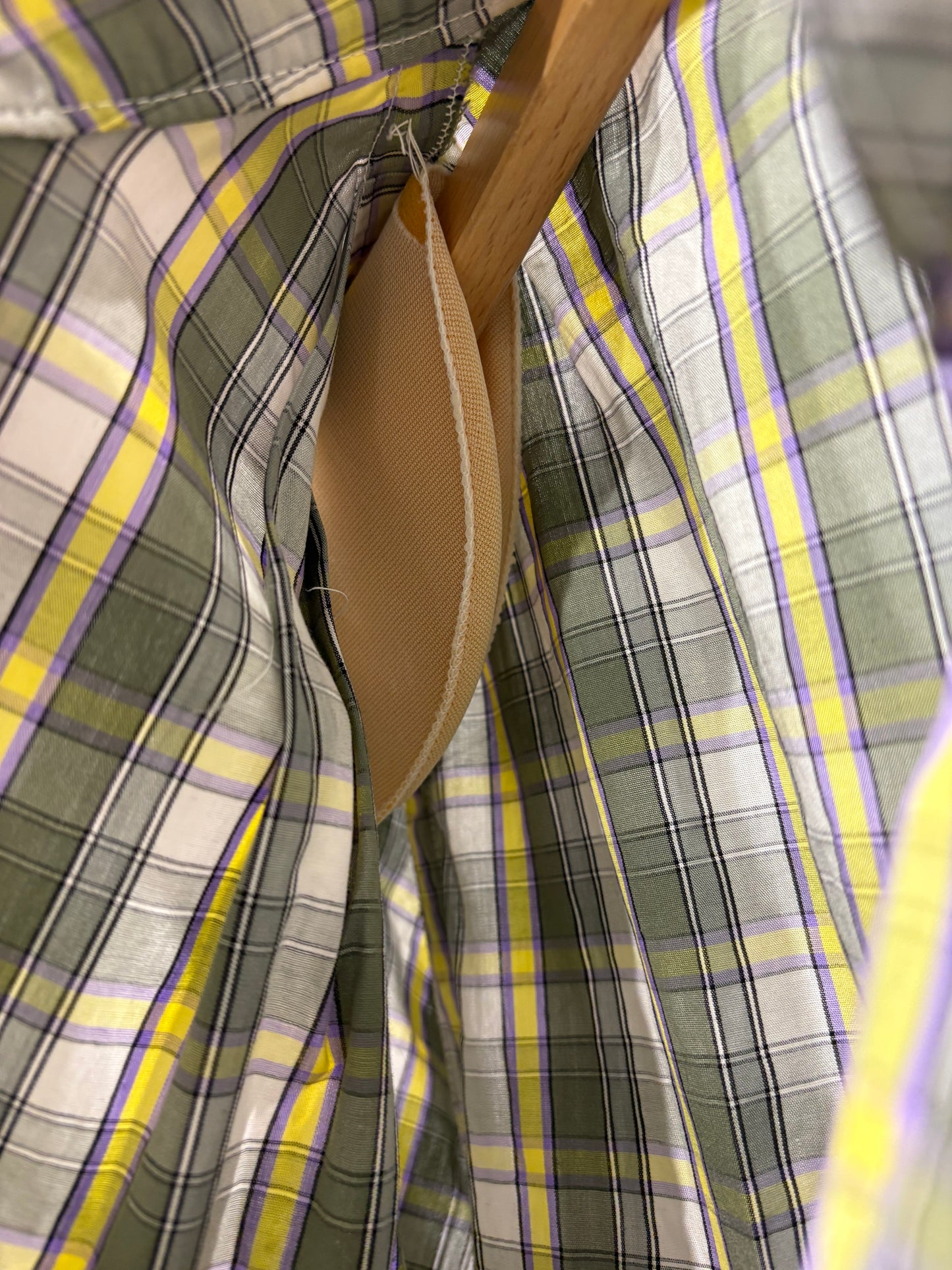 Camisa vintage de cuadros tonos caqui